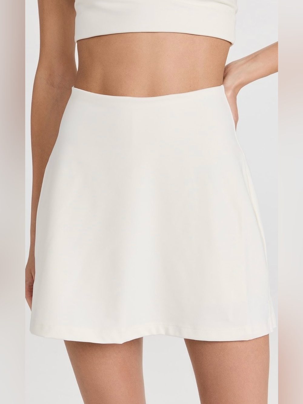 girlfriend collective Cream Mini A-Line Skort, S, NWOT